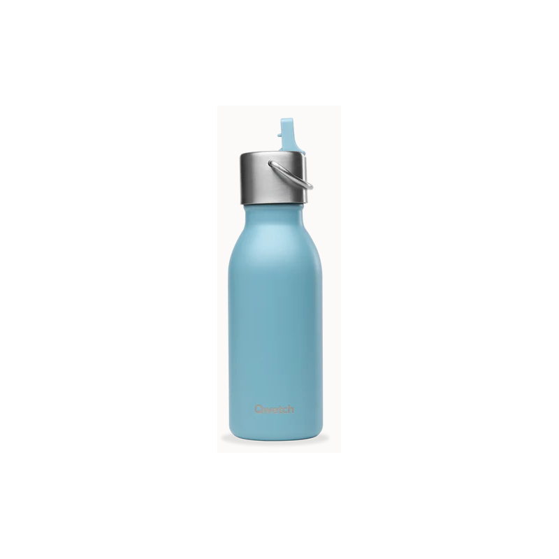Bouteille kids isotherme en inox Bleu  350ml – Gourde pour enfants – Qwetch Finistère