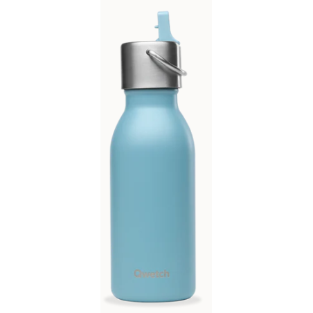 Bouteille kids isotherme en inox Bleu  350ml – Gourde pour enfants – Qwetch Finistère