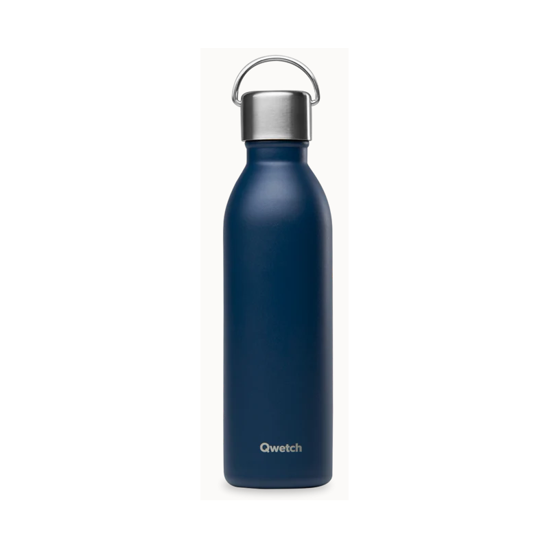 Bouteille Isotherme en inox 600ml - Bleu marine – Qwetch Finistère