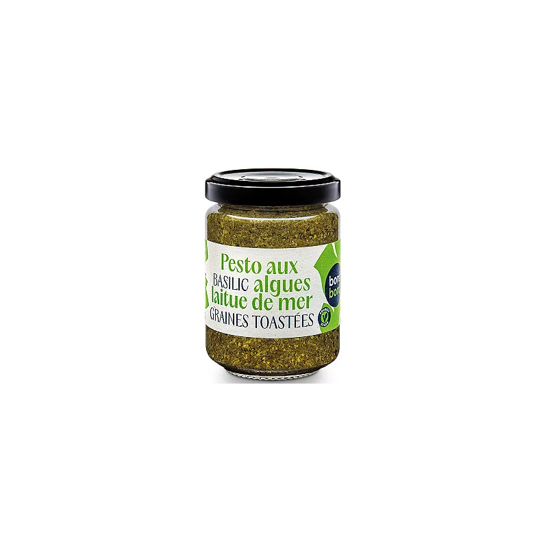 Pesto aux algues laitue de mer basilic & graines toastées 120g – Pesto vert Bord à bord