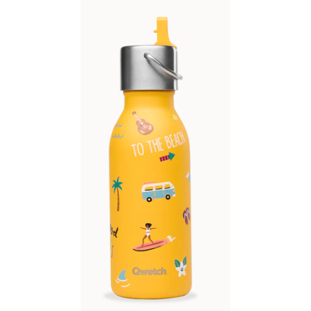 Bouteille kids isotherme en inox Honolulu curry 350ml – Gourde pour enfants – Qwetch Finistère