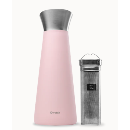 Carafe Isotherme en inox 1L - Rose pastel – Qwetch Finistère