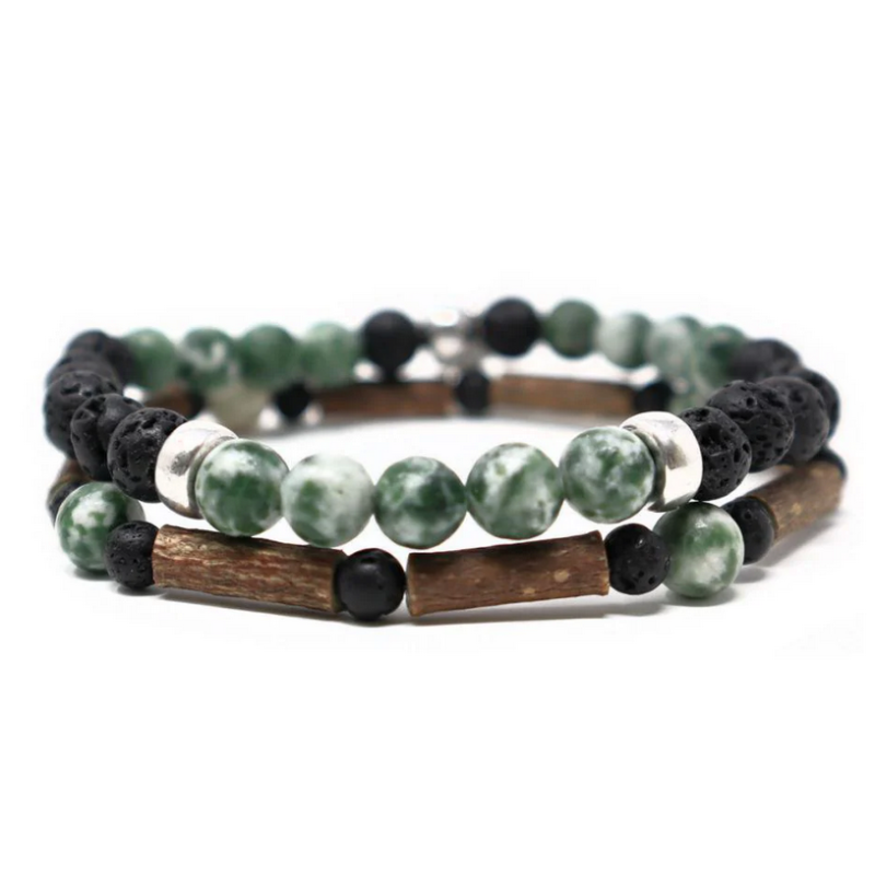 Bracelet double Noisetier 15cm Agate Arbre – Pur Noisetier Finistère