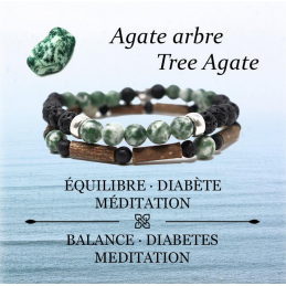 Bracelet duo Noisetier 15cm Agate Arbre – Pur Noisetier Finistère
