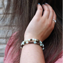 Bracelet double Noisetier 15cm Amazonite – Pur Noisetier Finistère