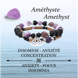 Bracelet duo Noisetier 15cm Améthyste – Pur Noisetier Bretagne
