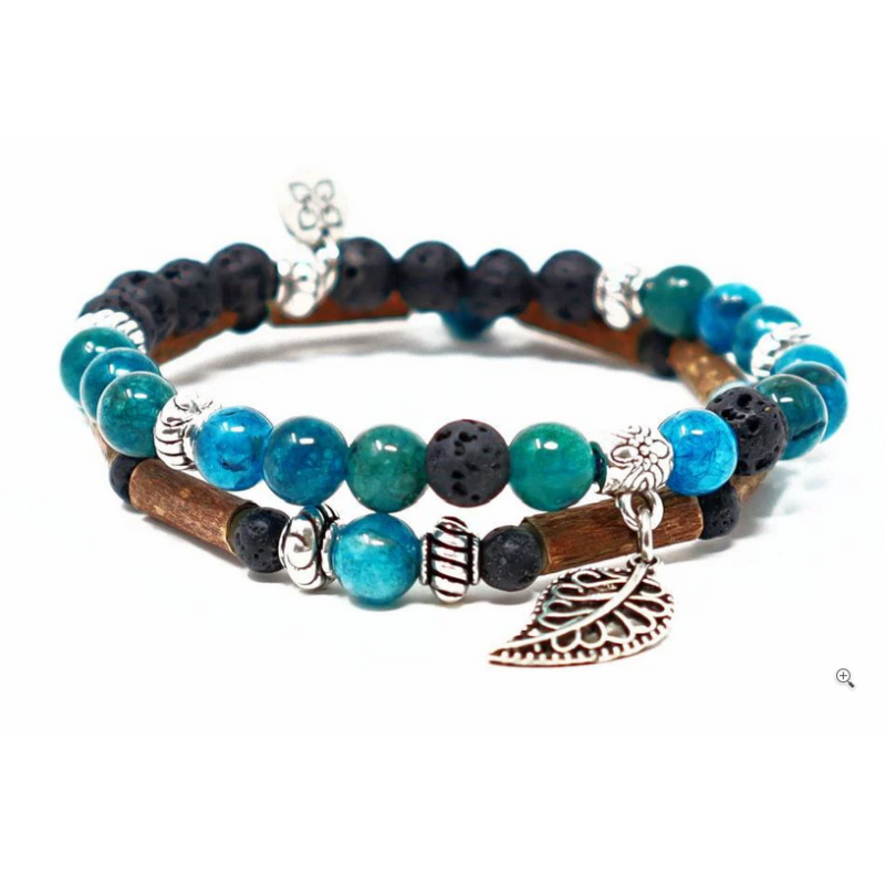 Bracelet double Noisetier 15cm Apatite – Pur Noisetier Finistère