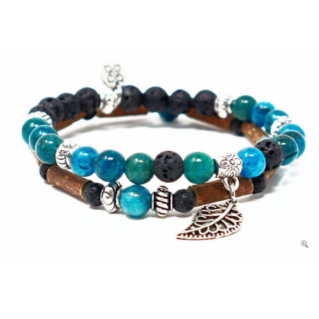 Bracelet double Noisetier 15cm Apatite – Pur Noisetier Finistère