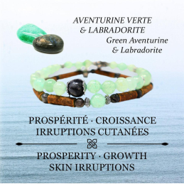 Bracelet duo Noisetier 15cm Aventurine & Labradorite