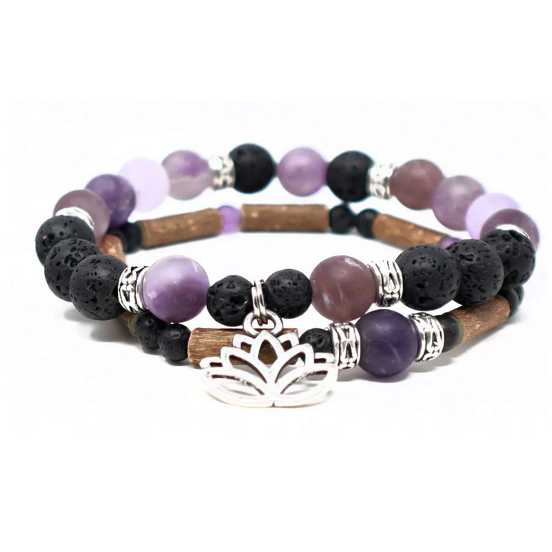 Bracelet double Noisetier 18cm Améthyste – Pur Noisetier Finistère