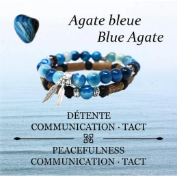 Bracelet double - Agathe Bleue de Pur Noisetier
