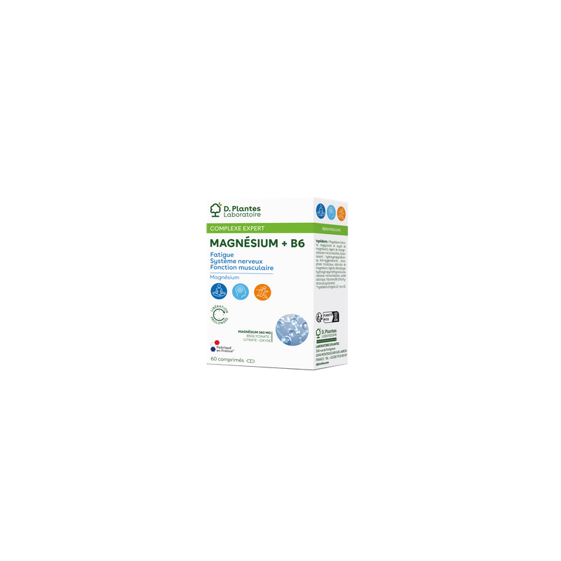 Magnésium + vitamine B6  – Fatigue, muscles, stress – Compléments alimentaires D.Plantes