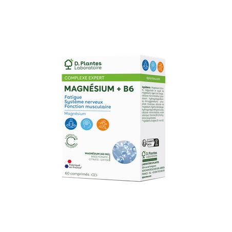 Magnésium + vitamine B6  – Fatigue, muscles, stress – Compléments alimentaires D.Plantes