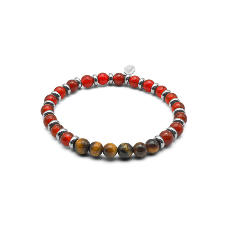 Bracelet force intérieure – Oeil de tigre & cornaline - Bijoux lithothérapie Lily Parker