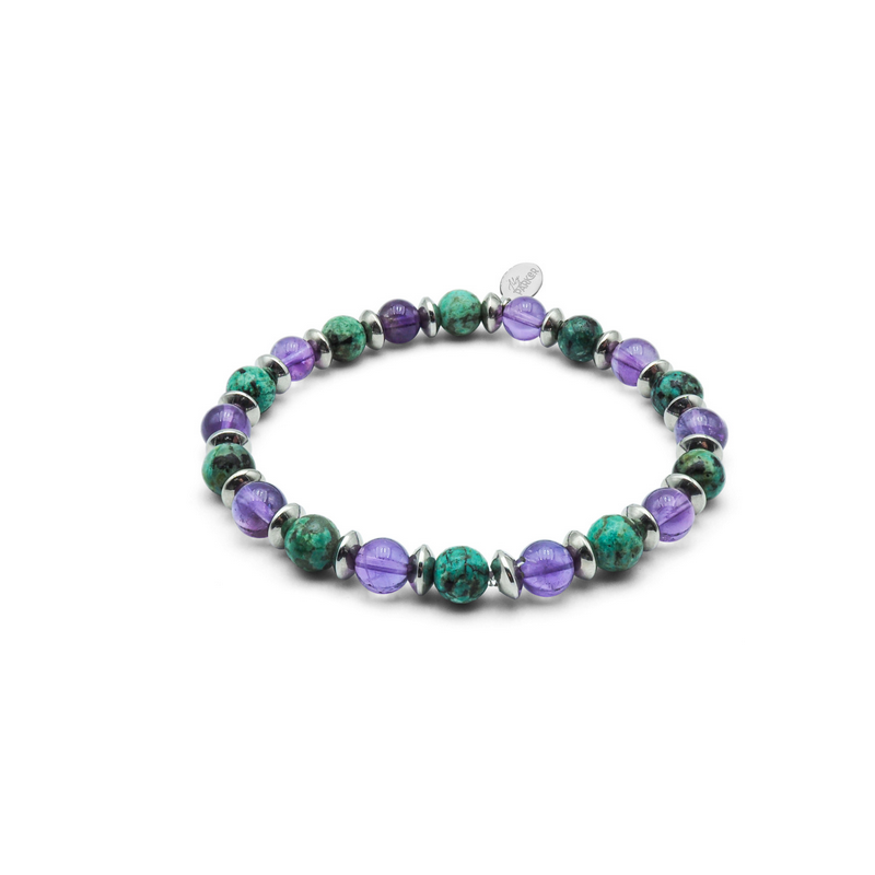 Bracelet Relax Max – Améthyste & Turquoise - Bijoux Lithothérapie Lily Parker