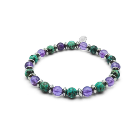 Bracelet Relax Max – Améthyste & Turquoise - Bijoux Lithothérapie Lily Parker