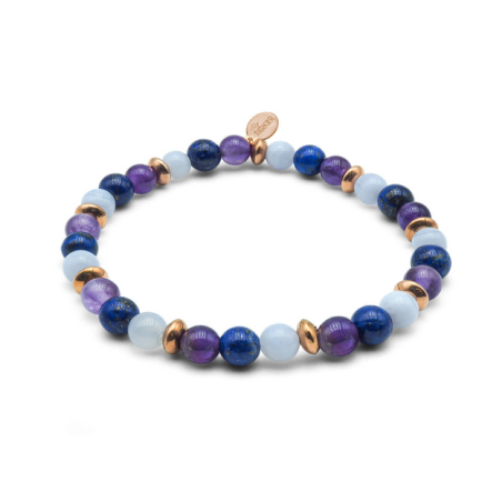 Bracelet Calme intérieur – Améthyste, Calédoine bleue, Lapis-Lazuli - Bijoux Lily Parker / Toltek