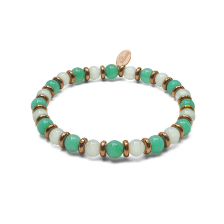 Bracelet Essence féminine – Amazonite & Pierre de lune - Bijoux Lithothérapie Lily Parker