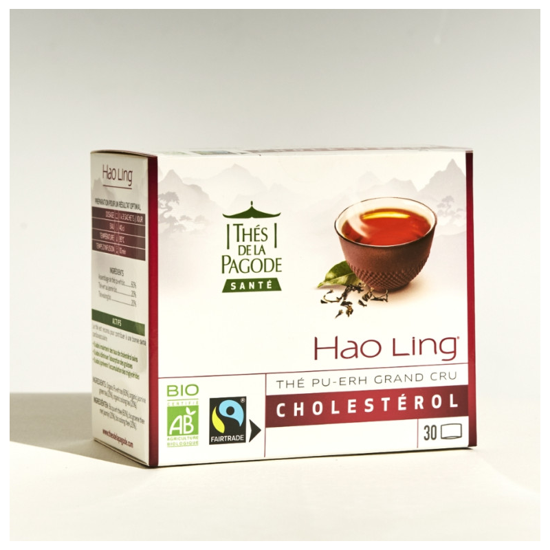 Thé Hao Ling 75g 30 infusettes - Cholesterol - Thés Santé bio - Thés Pagode Finistère