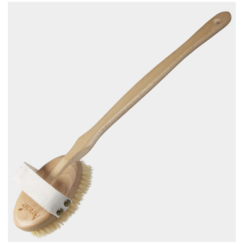 Brosse massage à sec manche tampico – Exfoliation corps – Anaé Finistère