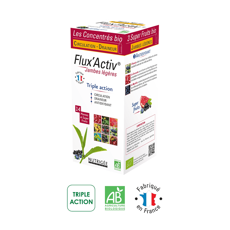 Flux'Activ jambes légères 300ml – Circulation & draineur – Nutrigée Bretagne
