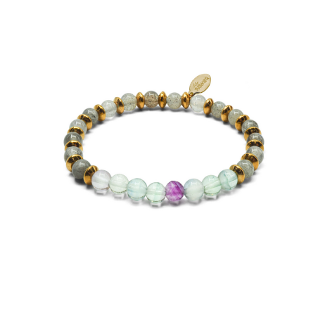 Bracelet Bye Bye Fatigue – Labradorite & Fluorite - Bijoux Lithothérapie Lily Parker
