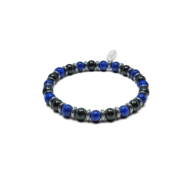 Bracelet Bye Bye Blues – Hématite & Lapis Lazuli - Bijoux Lithothérapie Lily Parker