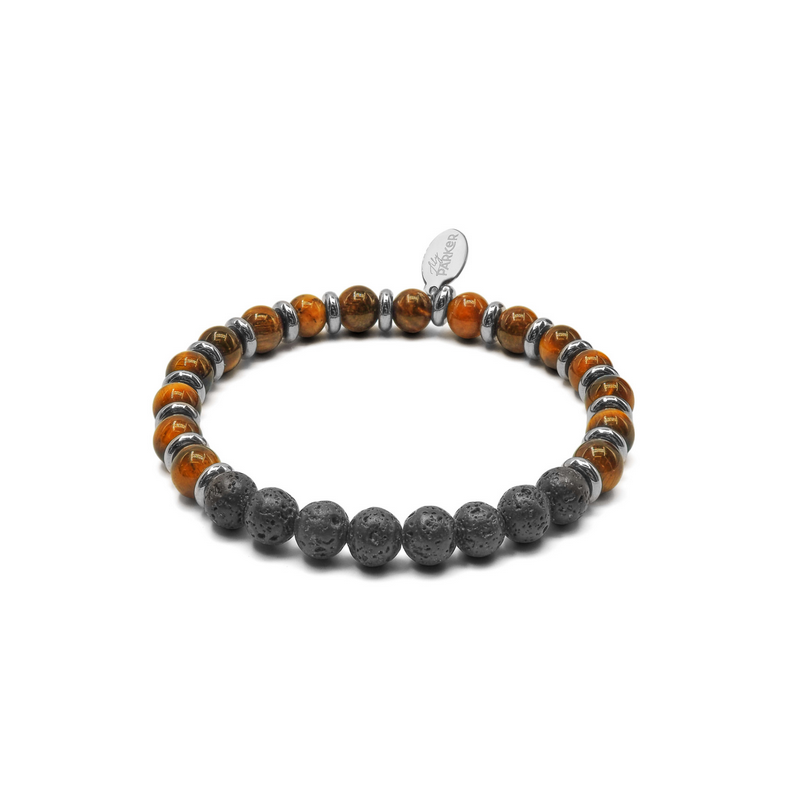 Bracelet Motivé, motivé – Oeil de tigre & Pierre de lave - Bijoux Lithothérapie Lily Parker