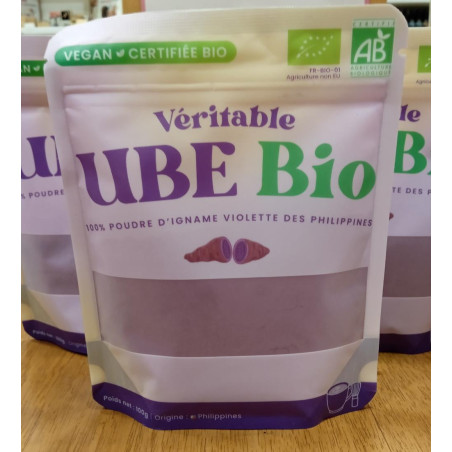 Poudre Ube bio 100g, sans OGM, sans pesticide chimique, sans herbicide, origine : Philippines