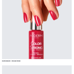 Vernis à ongle durcisseur rouge rose 8ml – Vernis fortifiant – Color Strong Poderm