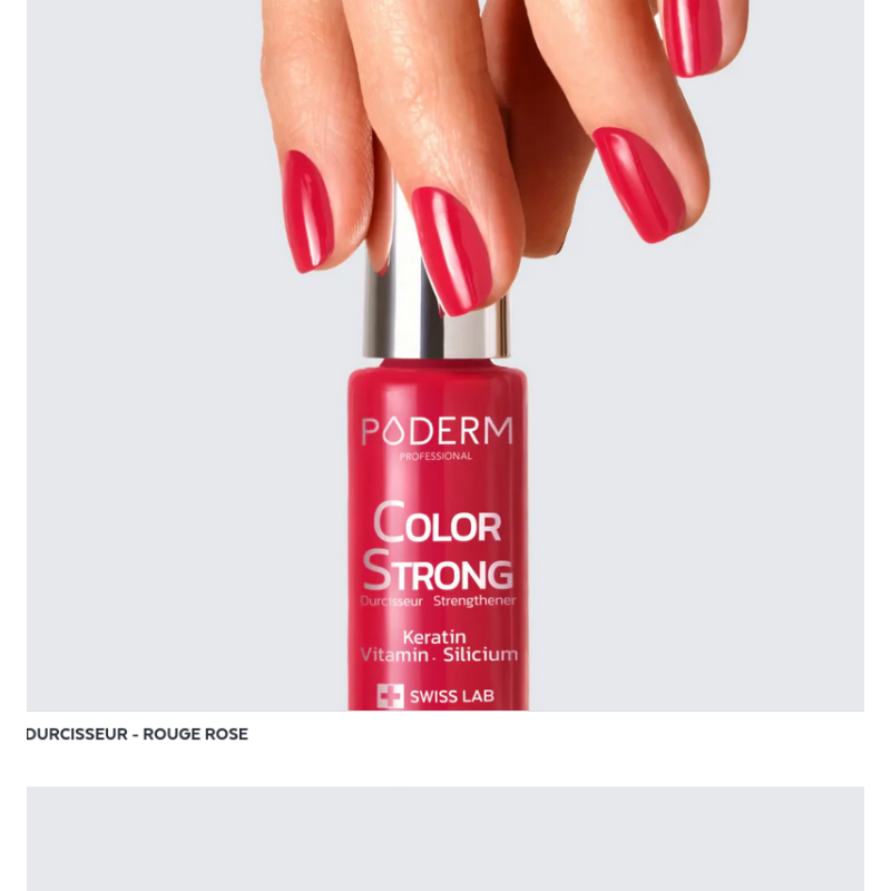 Vernis à ongle durcisseur rouge rose 8ml – Vernis fortifiant – Color Strong Poderm