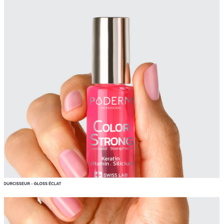 Vernis à ongle durcisseur gloss éclat 8ml – Vernis fortifiant – Color Strong Poderm