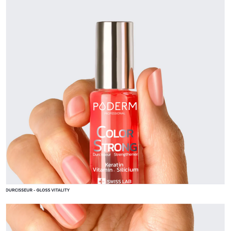 Vernis à ongle durcisseur gloss vitality 8ml – Vernis fortifiant – Color Strong Poderm