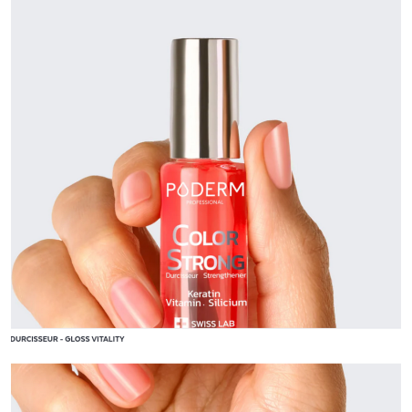 Vernis à ongle durcisseur gloss vitality 8ml – Vernis fortifiant – Color Strong Poderm