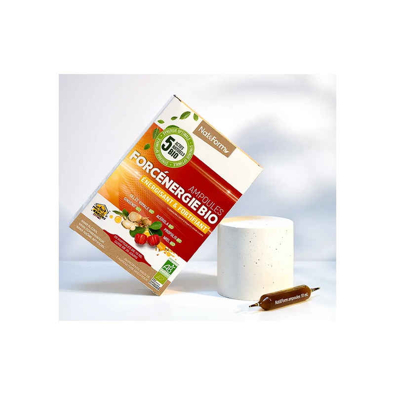 Ampoules Forcénergie Bio – Énergisant & fortifiant – Compléments alimentaires Nat & Form