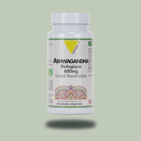 Ashwagandha bio 600mg de Vit'All+, fabriqué en Sarthe (France)