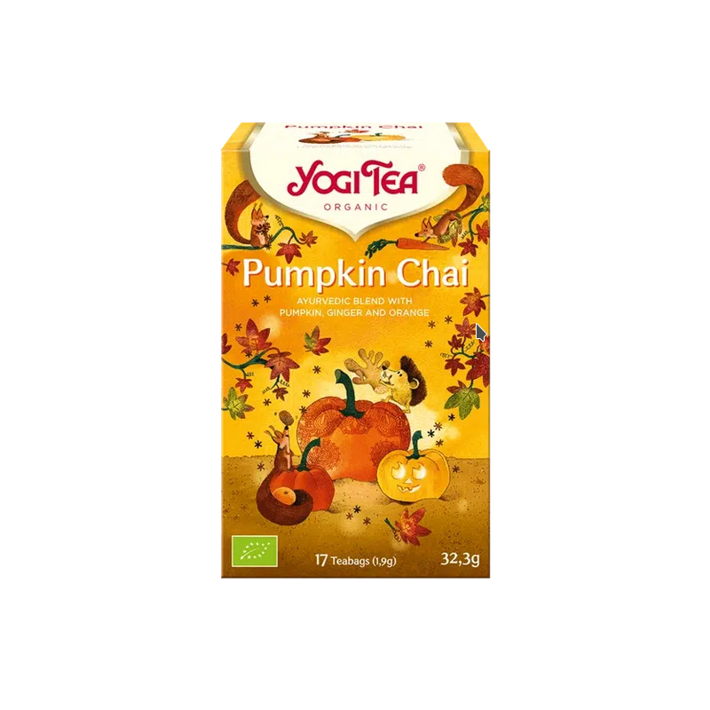 Yogi Tea Pumpkin Chai – Épices Chai, Citrouille, Orange – Yogi Tea Finistère
