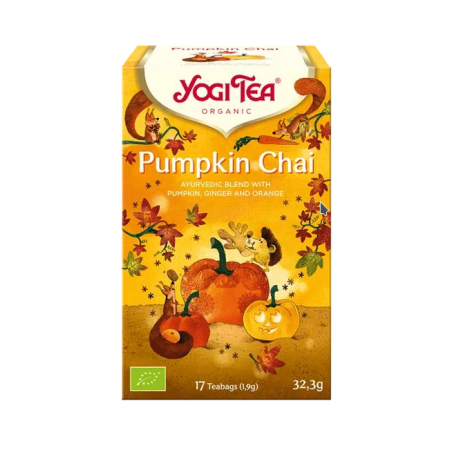 Yogi Tea Pumpkin Chai – Épices Chai, Citrouille, Orange – Yogi Tea Finistère