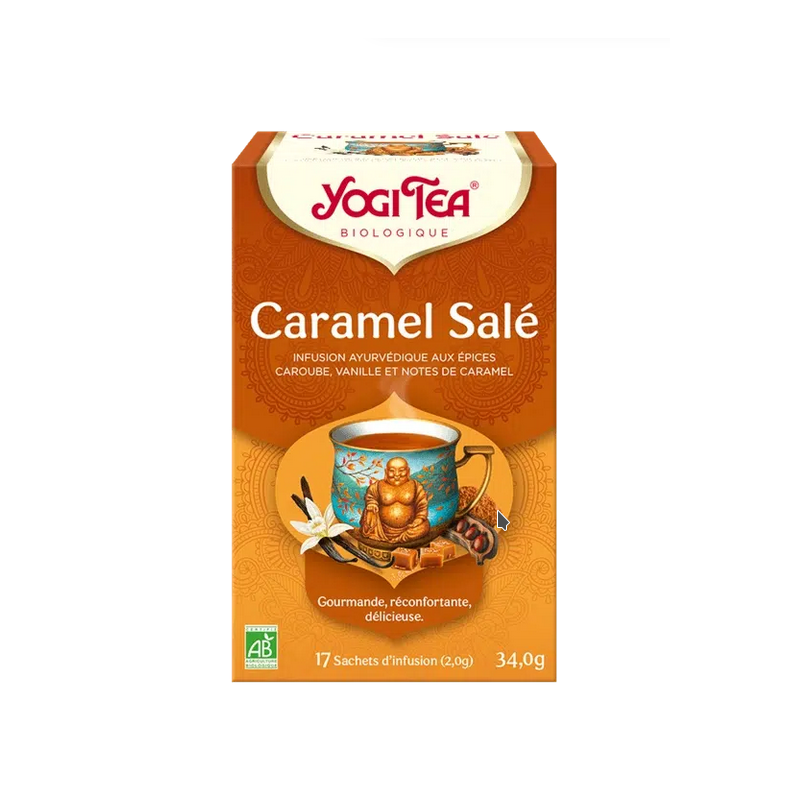 Yogi Tea Caramel Salé 17 sachets – Épices Caroube, Vanille, caramel – Yogi Tea Finistère
