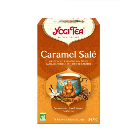 Yogi Tea Caramel Salé 17 sachets – Épices Caroube, Vanille, caramel – Yogi Tea Finistère