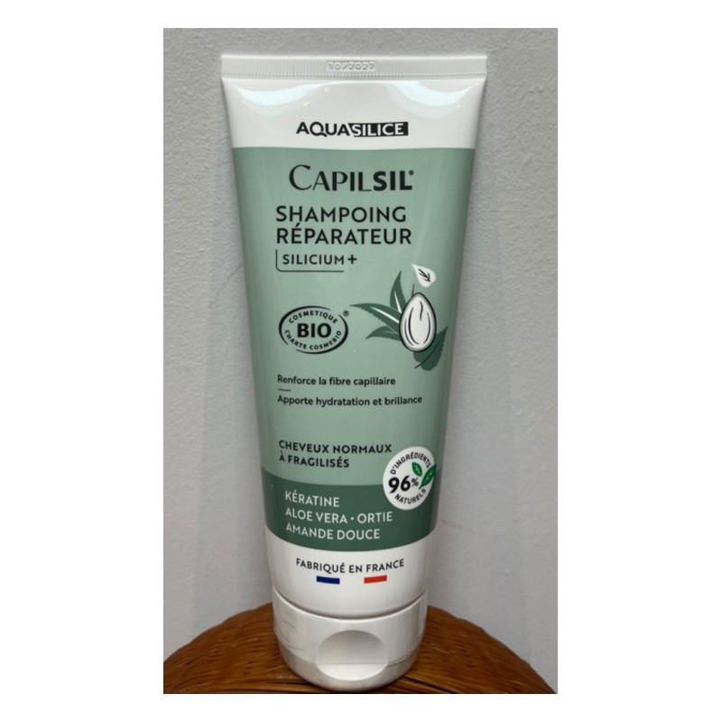Shampoing Reparateur Kératine Silicium Ortie – Renforce, hydratation, brillance – Aquasilice Finistère
