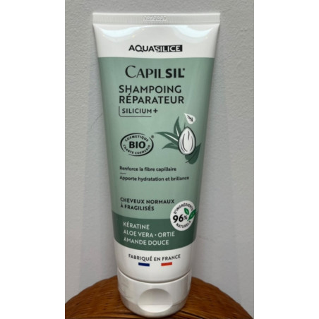 Shampoing Reparateur Kératine Silicium Ortie – Renforce, hydratation, brillance – Aquasilice Finistère