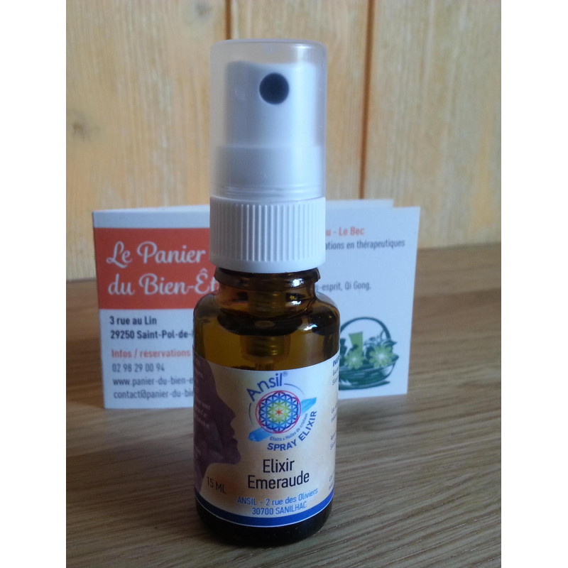 Elixir de Cristaux Emeraude Spray 15 ml – Chocs émotionnels, stress - Ansil