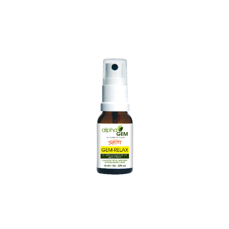 Gem-Relax n°03 15ml Spray – anti-stress, équilibre émotionnel, harmonie intérieure - gemmothérapie Alphagem Finistère