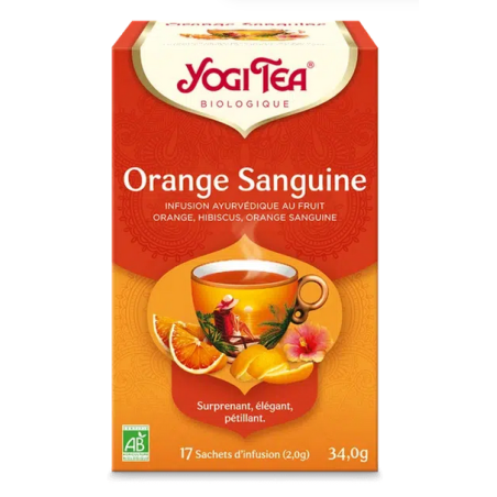 Yogi Tea Orange Sanguine 17 sachets – Fruits oranges, hibiscus, orange sanguine – Yogi Tea Finistère
