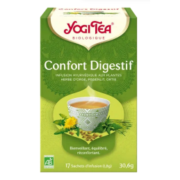 Yogi Tea Confort Digestif 17 sachets – Herbes d'orge, Pissenlit, Ortie – Yogi Tea Finistère
