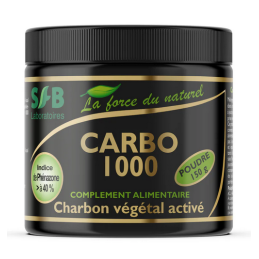 Carbo 1000 poudre 150g  – Charbon actif en poudre, digestion, detox – SFB Laboratoires Finistère Bretagne