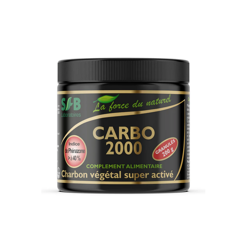 Carbo 2000 Granulés 200g  – Charbon actif, digestion, detox – SFB Laboratoires Finistère Bretagne