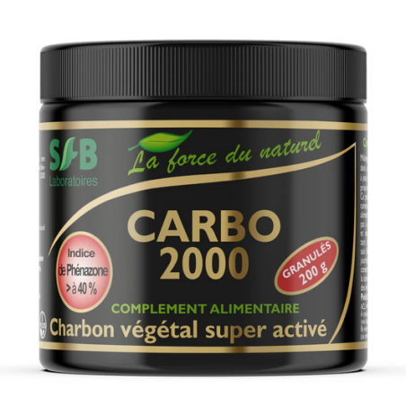 Carbo 2000 Granulés 200g  – Charbon actif, digestion, detox – SFB Laboratoires Finistère Bretagne