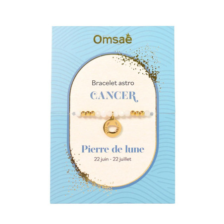 Bracelet astro cancer pierre de lune – Intuition, tendresse, harmonie intérieure – Lithothérapie Omsae Finistère